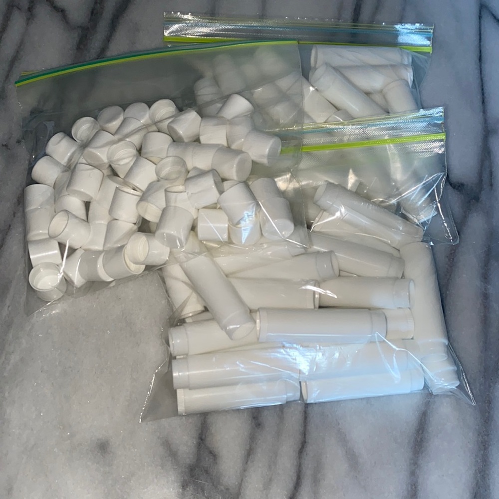 NWOT 50 Empty Lip Balm Tubes with Caps